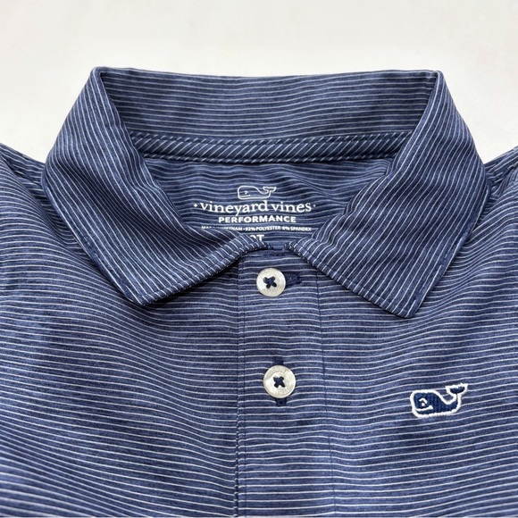 Vineyard Vines Boys Polo Shirt 2T Blue Stripe Performance Preppy Casual - Picture 4 of 7